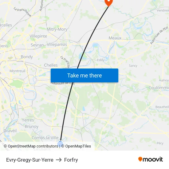 Evry-Gregy-Sur-Yerre to Forfry map