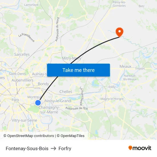 Fontenay-Sous-Bois to Forfry map