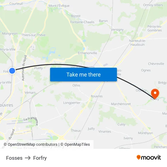 Fosses to Forfry map