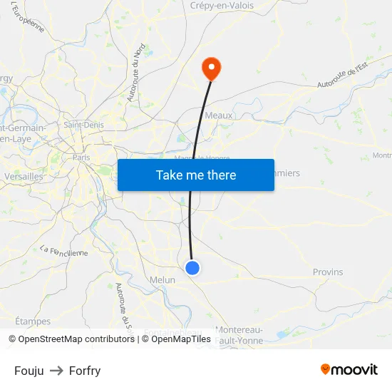 Fouju to Forfry map