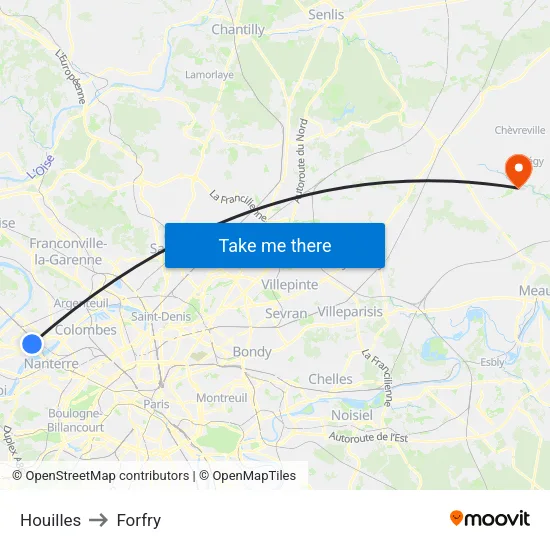 Houilles to Forfry map