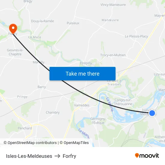 Isles-Les-Meldeuses to Forfry map