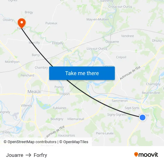 Jouarre to Forfry map