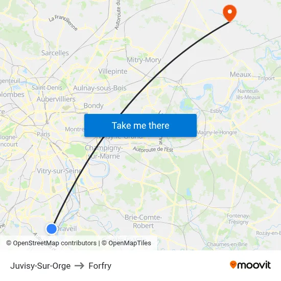 Juvisy-Sur-Orge to Forfry map