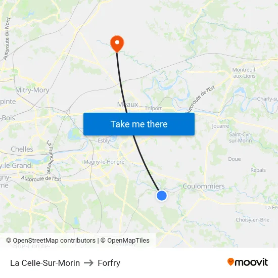 La Celle-Sur-Morin to Forfry map