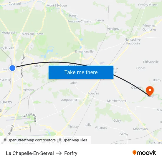 La Chapelle-En-Serval to Forfry map