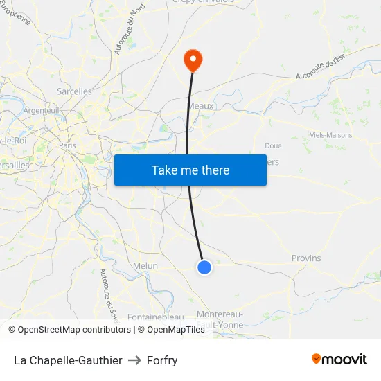 La Chapelle-Gauthier to Forfry map