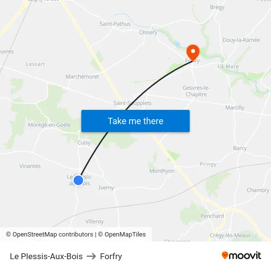 Le Plessis-Aux-Bois to Forfry map