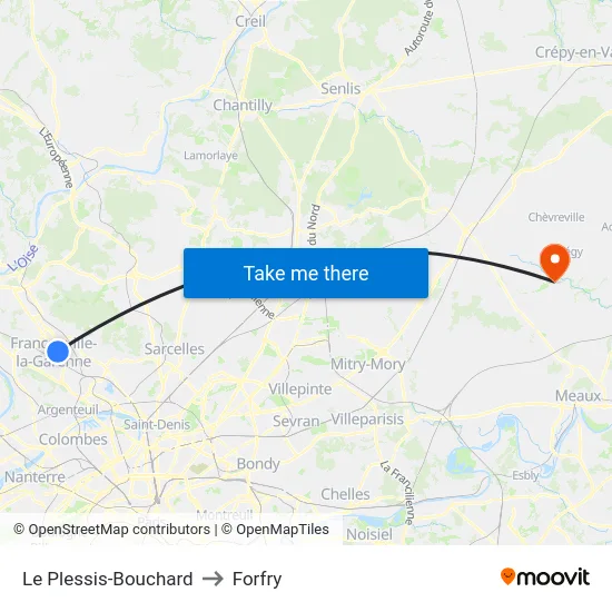 Le Plessis-Bouchard to Forfry map