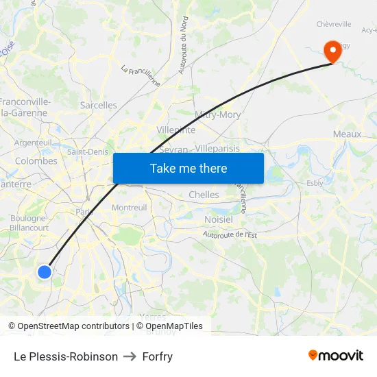 Le Plessis-Robinson to Forfry map