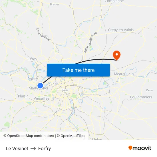 Le Vesinet to Forfry map