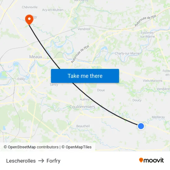 Lescherolles to Forfry map
