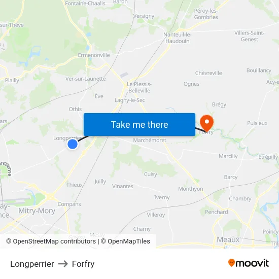 Longperrier to Forfry map