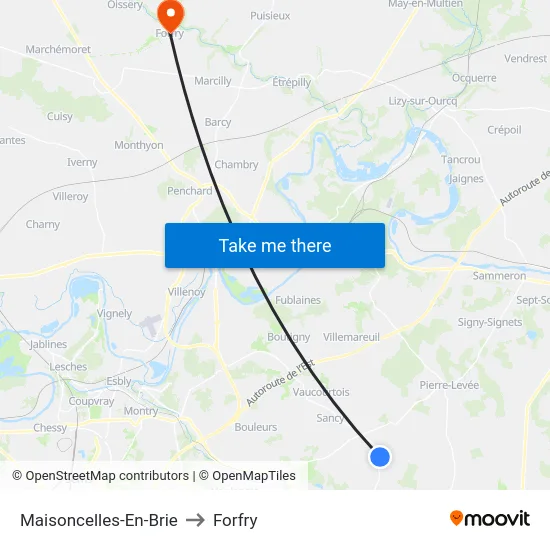 Maisoncelles-En-Brie to Forfry map