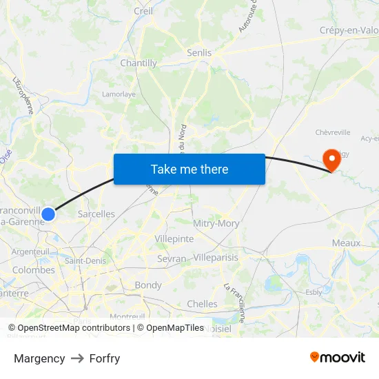 Margency to Forfry map