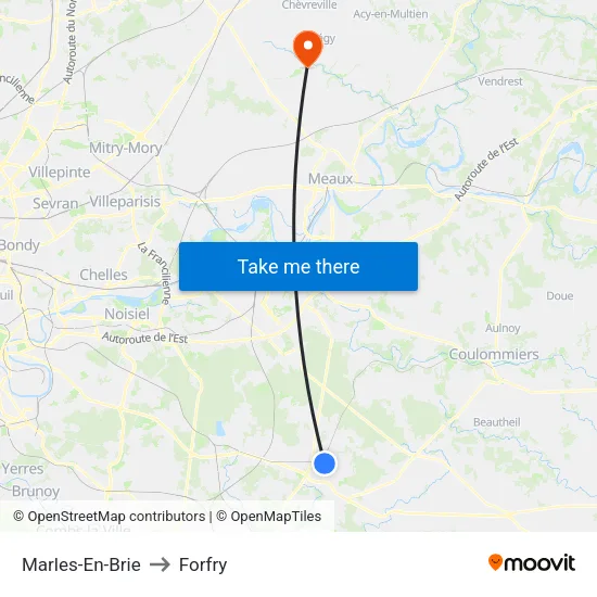 Marles-En-Brie to Forfry map