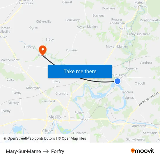 Mary-Sur-Marne to Forfry map
