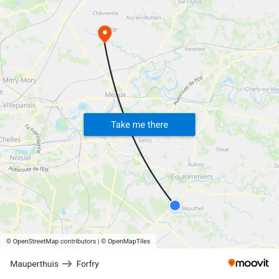 Mauperthuis to Forfry map
