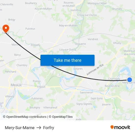 Mery-Sur-Marne to Forfry map