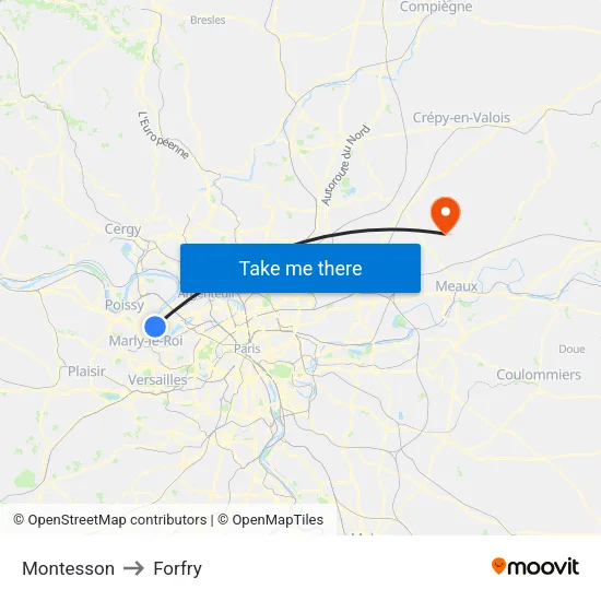 Montesson to Forfry map