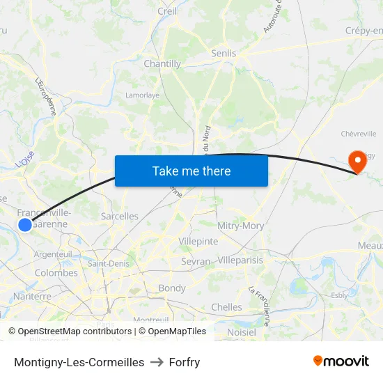 Montigny-Les-Cormeilles to Forfry map