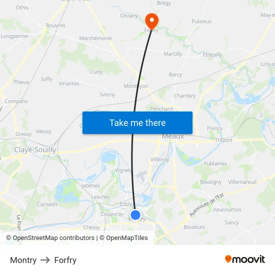 Montry to Forfry map