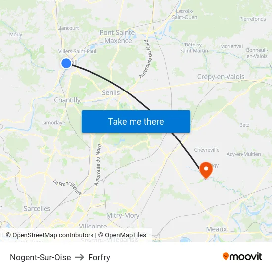 Nogent-Sur-Oise to Forfry map