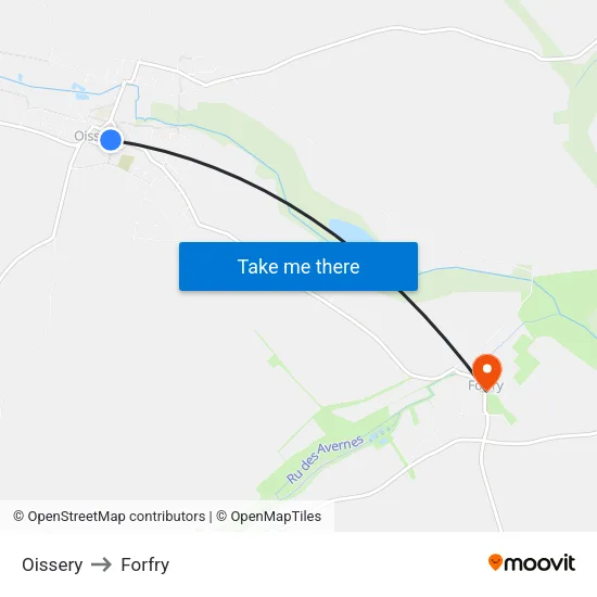 Oissery to Forfry map
