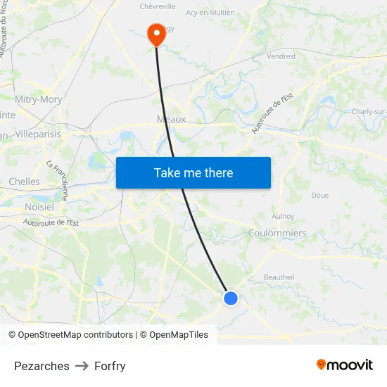 Pezarches to Forfry map