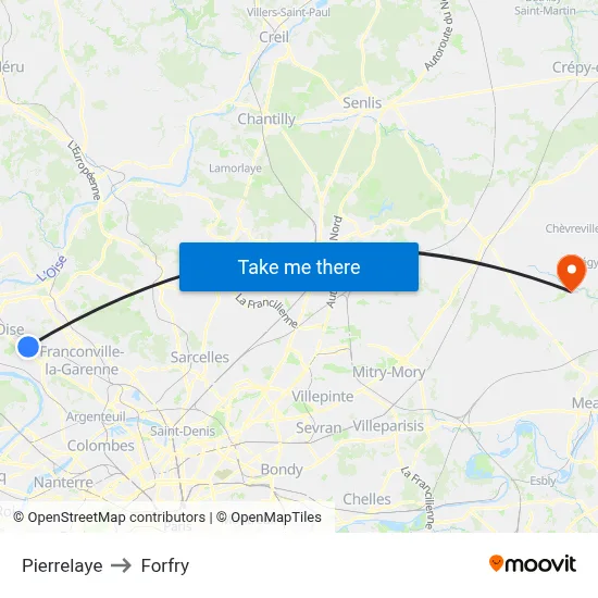 Pierrelaye to Forfry map