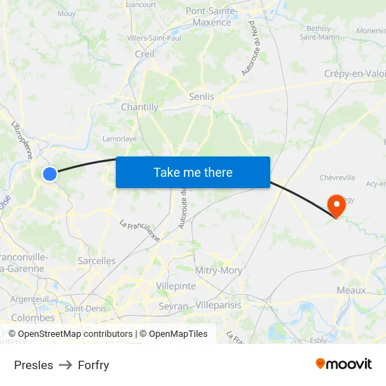 Presles to Forfry map