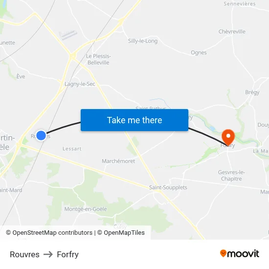 Rouvres to Forfry map