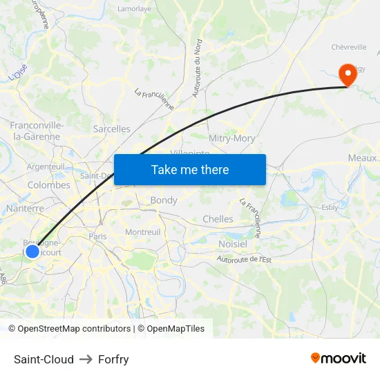 Saint-Cloud to Forfry map