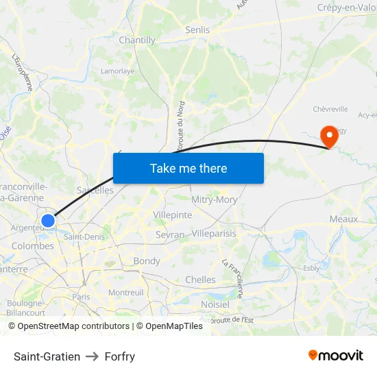 Saint-Gratien to Forfry map