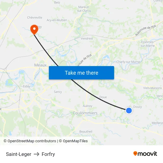 Saint-Leger to Forfry map
