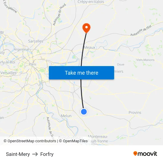 Saint-Mery to Forfry map