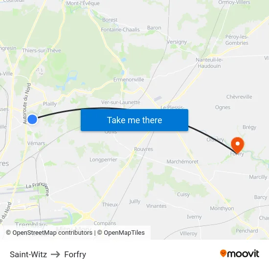Saint-Witz to Forfry map
