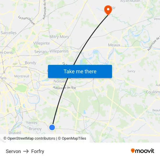 Servon to Forfry map