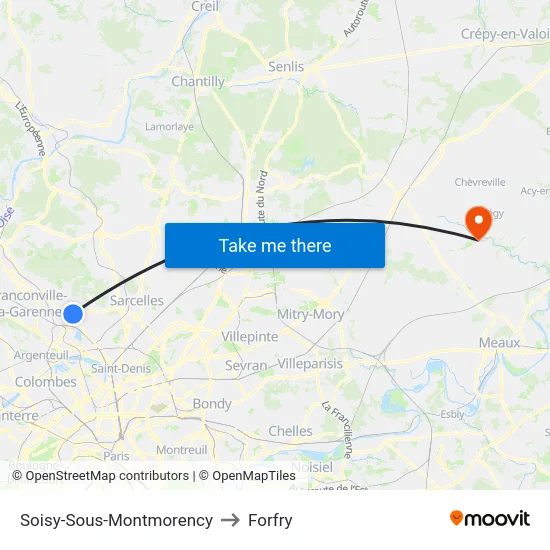 Soisy-Sous-Montmorency to Forfry map