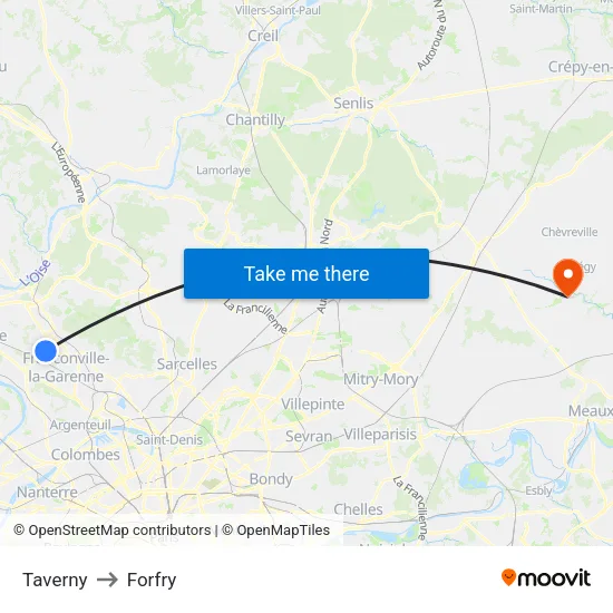Taverny to Forfry map