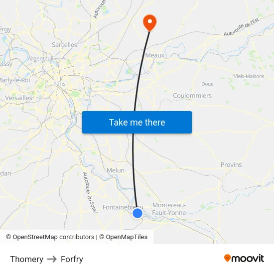 Thomery to Forfry map