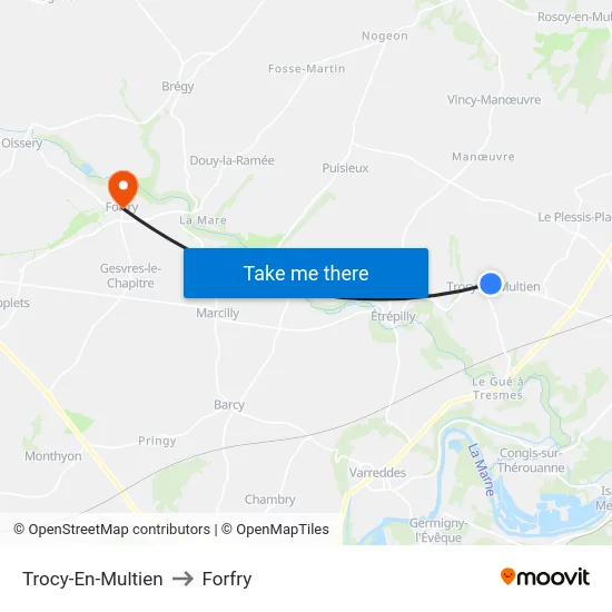 Trocy-En-Multien to Forfry map