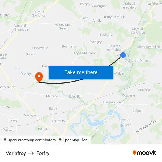Varinfroy to Forfry map
