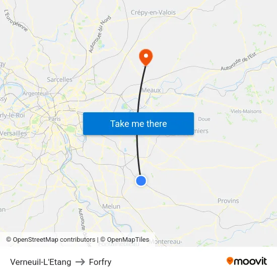 Verneuil-L'Etang to Forfry map