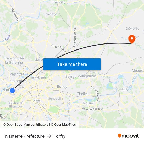 Nanterre Préfecture to Forfry map