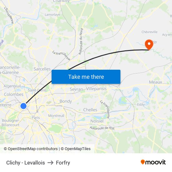 Clichy - Levallois to Forfry map