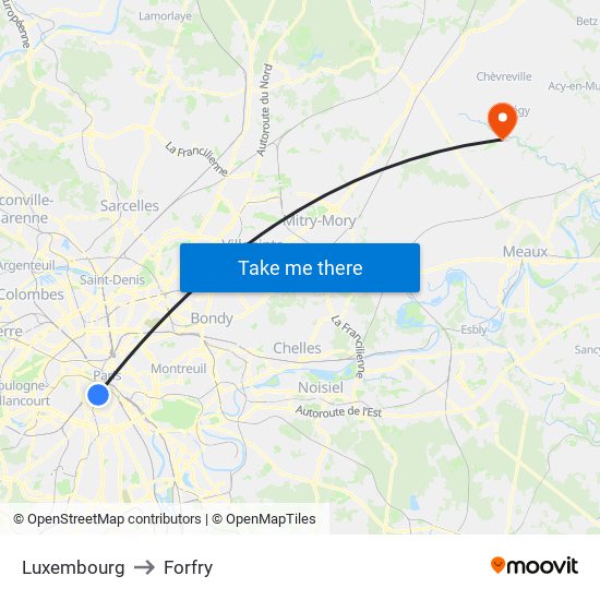 Luxembourg to Forfry map
