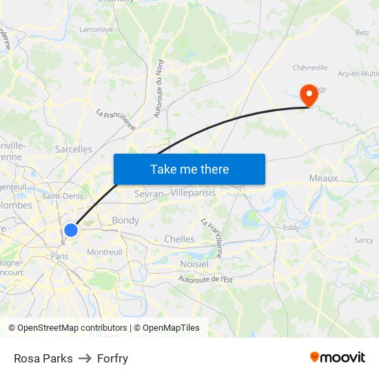 Rosa Parks to Forfry map