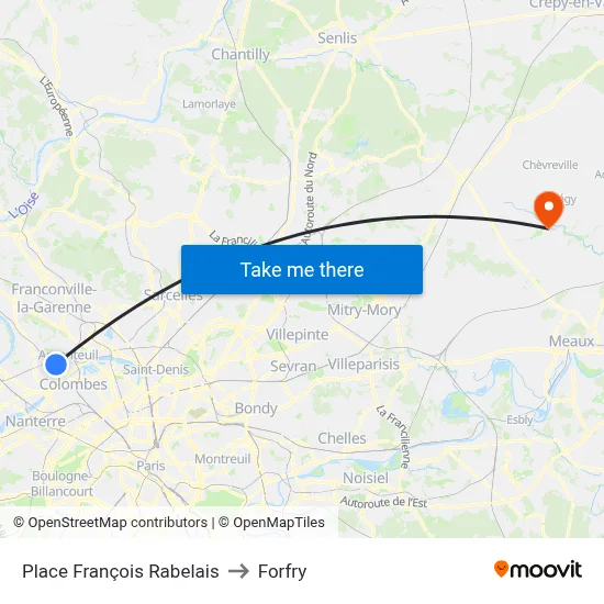 Place François Rabelais to Forfry map