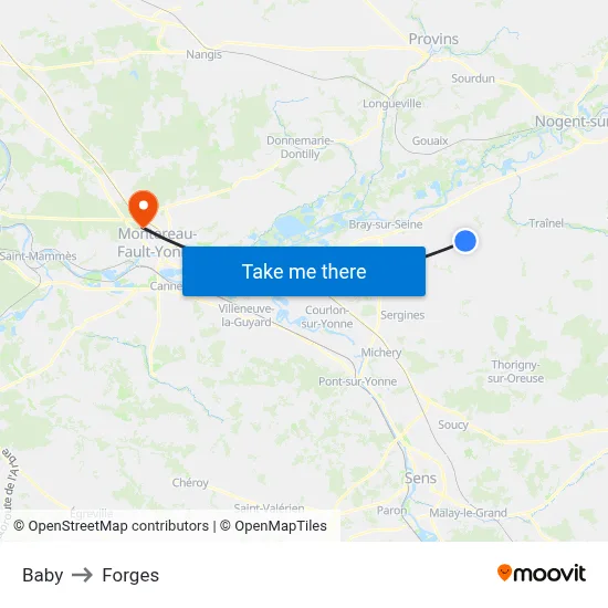 Baby to Forges map